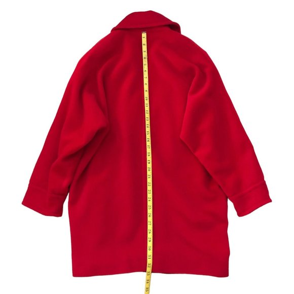 GY Pure New Wool Red Coat Jacket Double Breasted Italy Vintage Womens Size 6 EUC - Picture 10 of 13